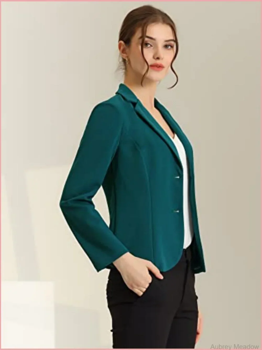 Women's Work Office Blazer Stretch Lapel Collar Long Sleeve Jacket Suit Blazer